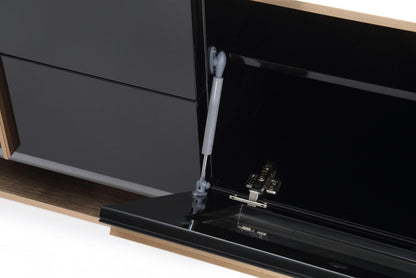 Nova Domus Cartier Modern Black & Brushed Bronze TV Stand