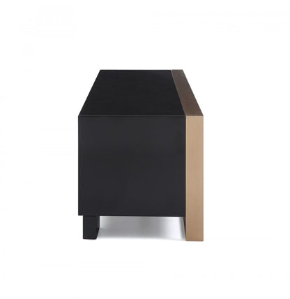 Nova Domus Cartier Modern Black & Brushed Bronze TV Stand