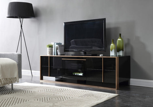 Nova Domus Cartier Modern Black & Brushed Bronze TV Stand