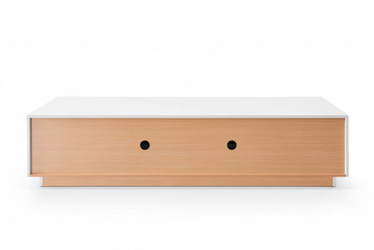 Modrest Frost Modern Small White TV Unit – Compact Contemporary Entertainment Center