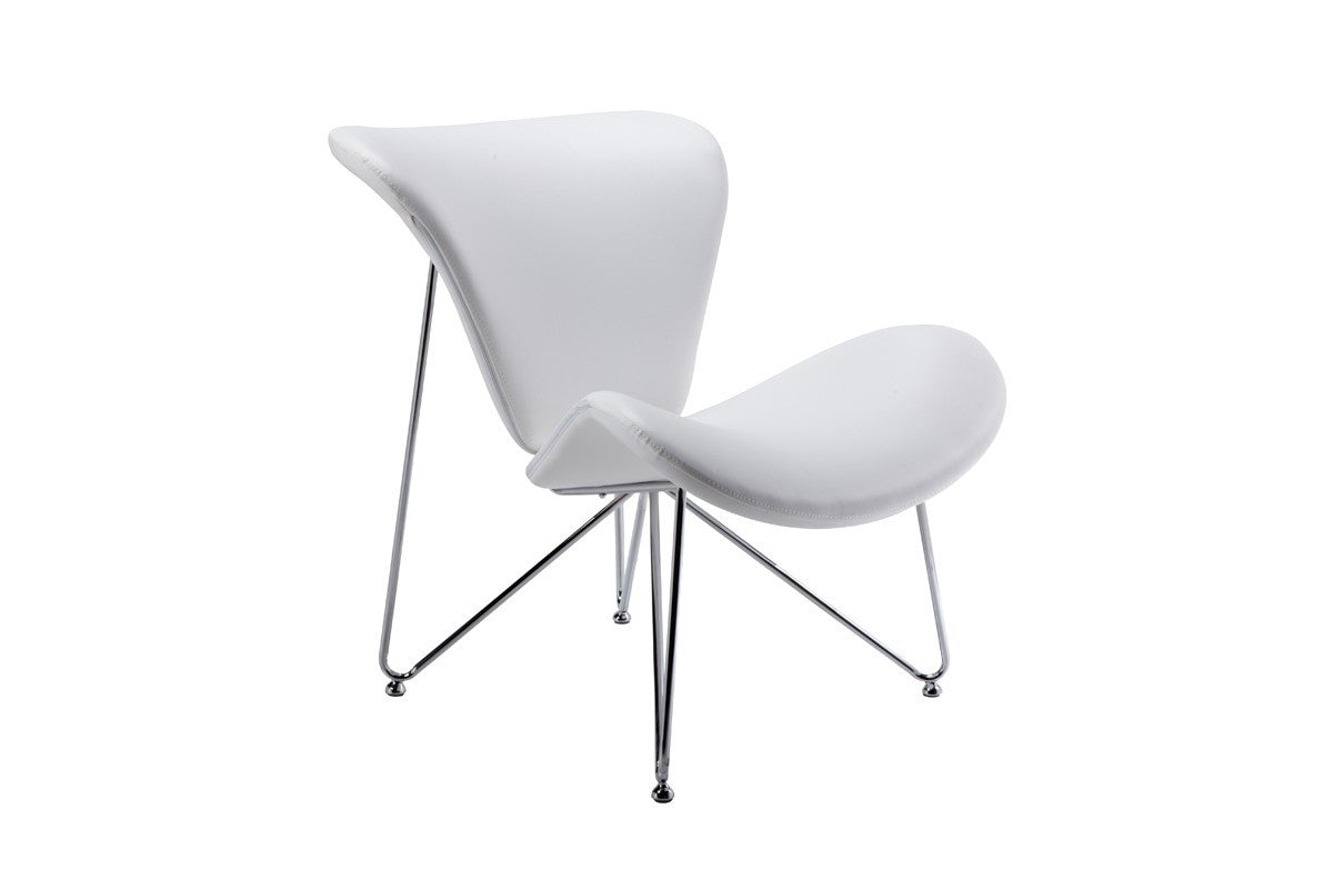 Modrest Decatur Contemporary White Leatherette Accent Chair