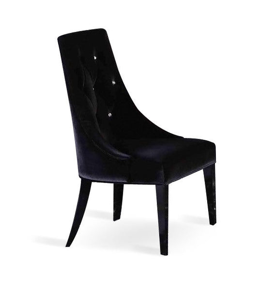 A&X Charlotte - Black Velour Dining Chair (Set of 2)