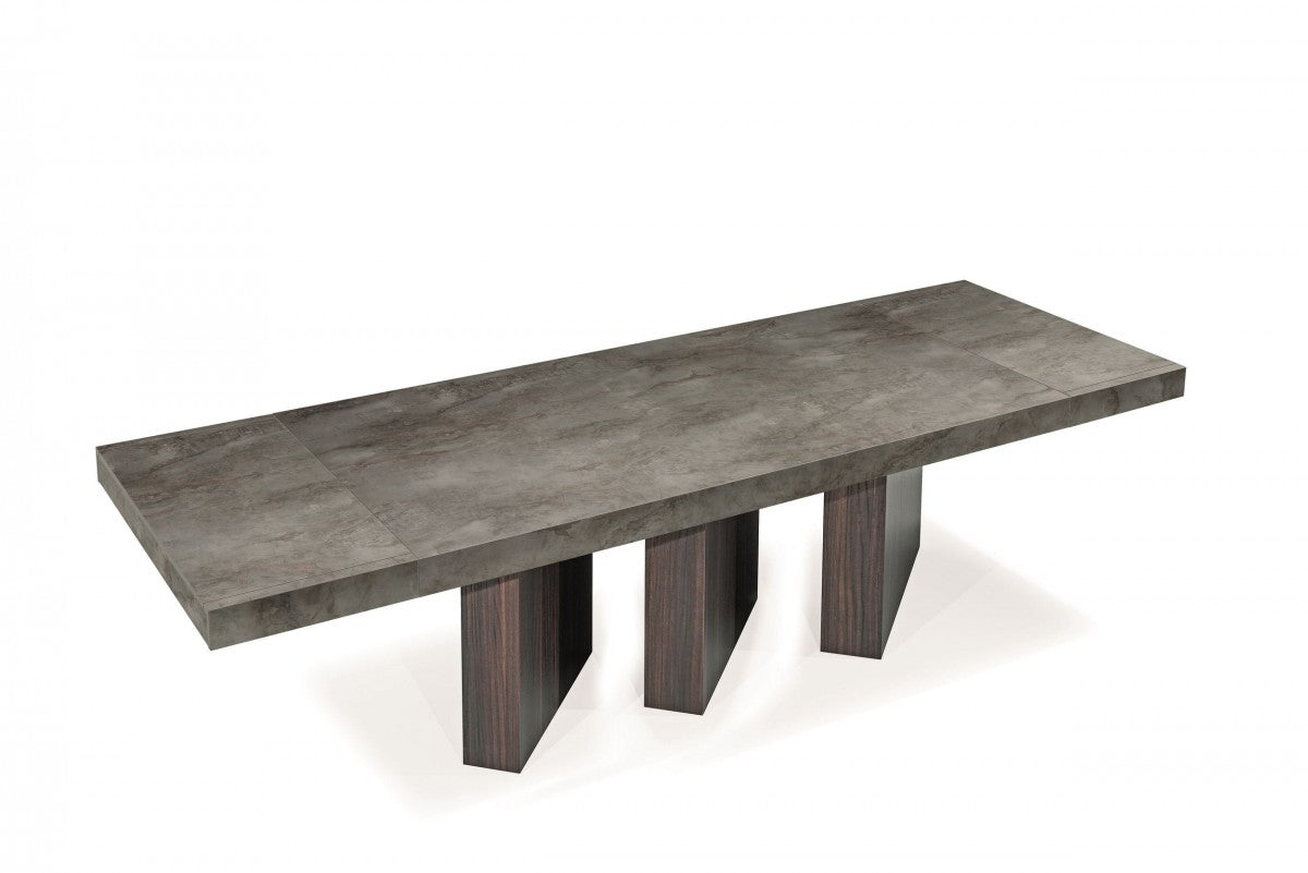 Nova Domus Amsterdam - Modern Grey Volcano & Eucalyptus Oak Dining Table