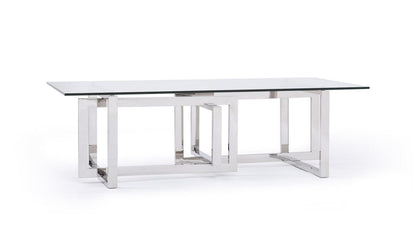 Modrest Valiant Modern Glass & Stainless Steel Coffee Table