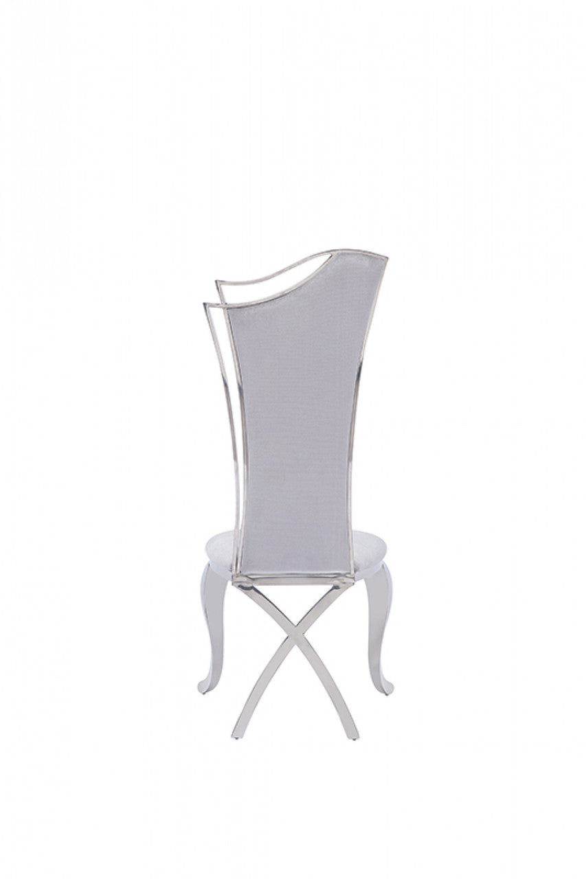Modrest Bonnie Modern Grey Velvet & Stainless Steel Dining Chair (Set of 2)