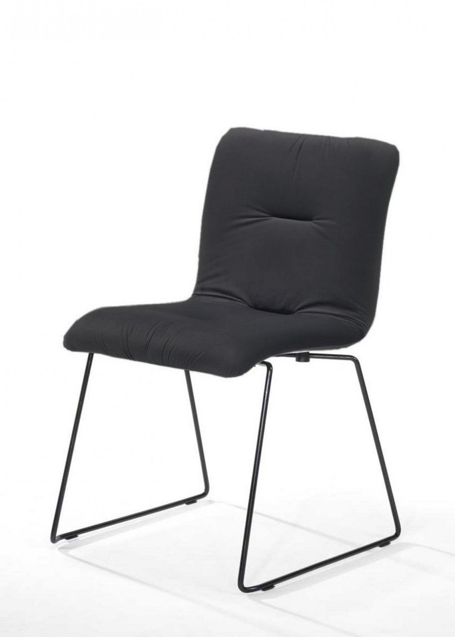 Modrest Yannis Modern Dark Grey Fabric Dining Chair (Set of 2)