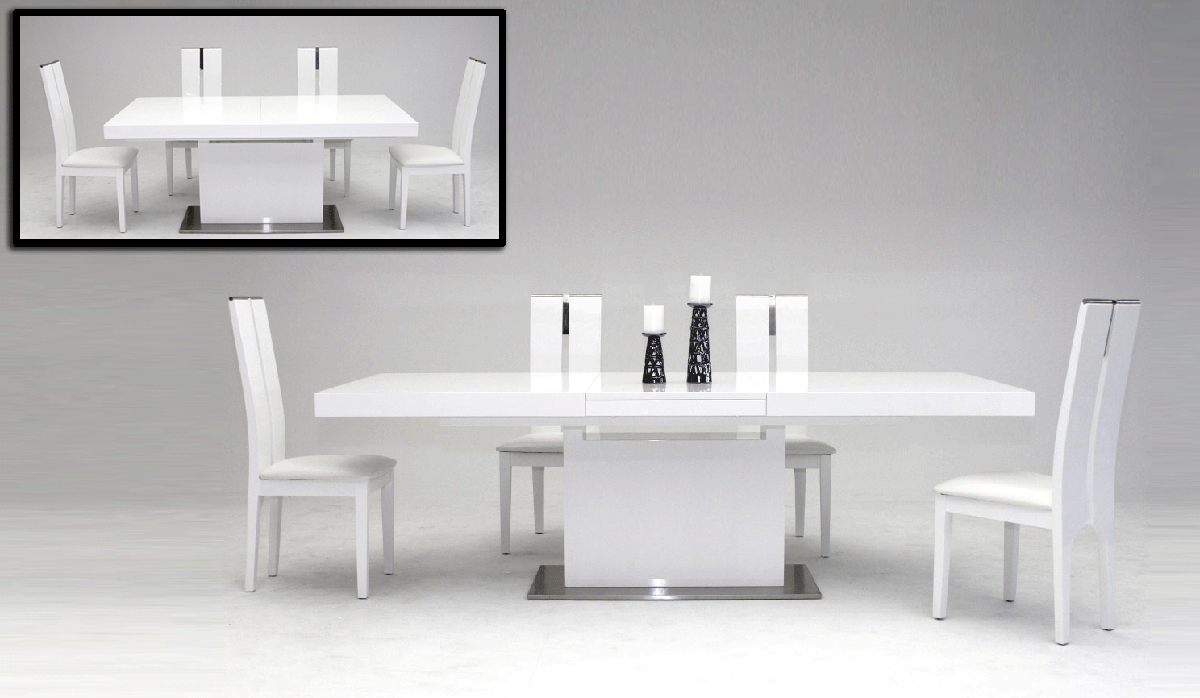 Zenith - Modern White Extendable Dining Table